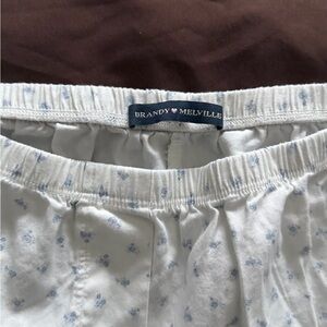 Brandy Melville White and Blue Patterned pants